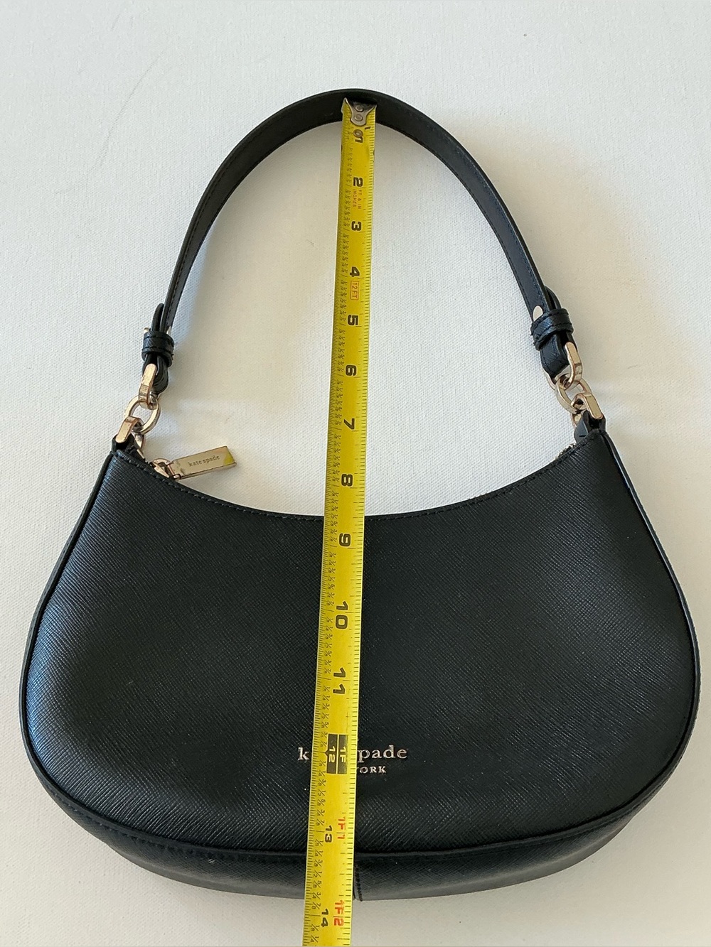 Kate Spade New York Black Saffiano Leather Mini Shoulder Bag Purse - Picture 10 of 15